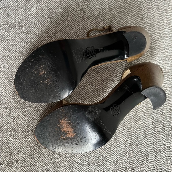 SEXY Vintage CHARLES JOURDAN of Paris Tan Lizard Print Open Toe Heels US Size 7 - Picture 6 of 11